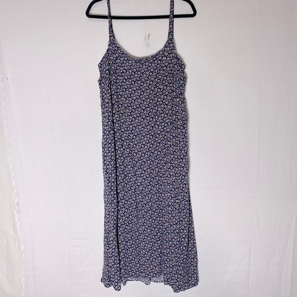 Vintage 90’s Navy Blue Ditsy Floral Sun Dress XXL